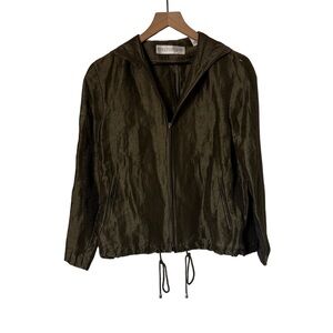 Valerie Stevens Olive Utility Jacket w zipper size 6